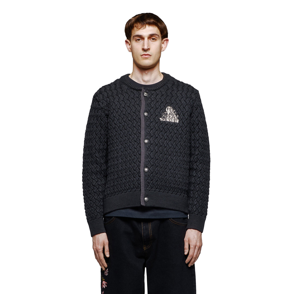 Derschutze "garden of eden" Cardigan anthracite