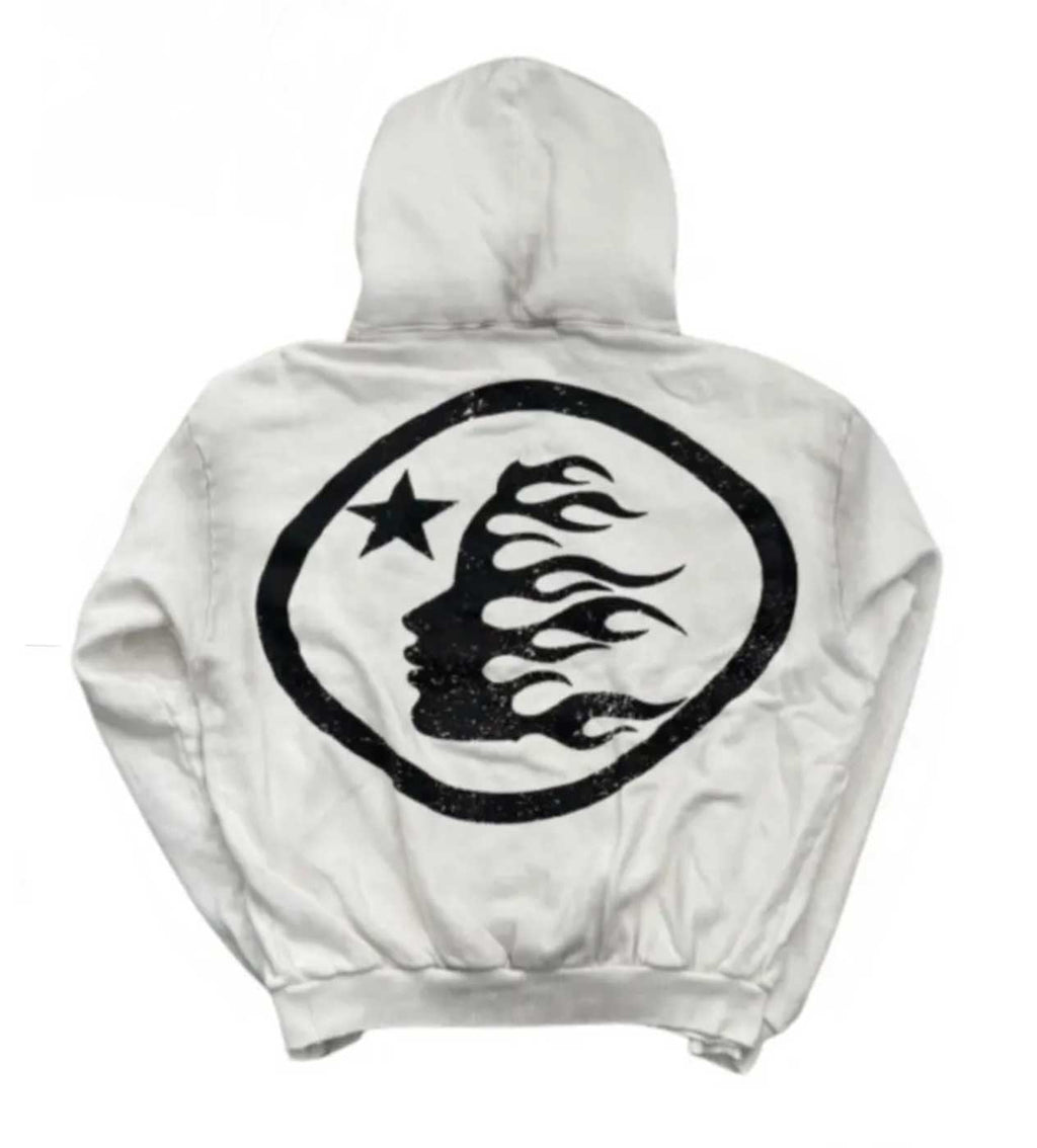 Hellstar *Unreleased* Records Flame Glitter Zip Up Hoodie